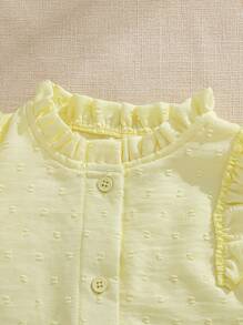 Souflis Souflis Baby Girls Sleeveless Floral Ruffle Chiffon Vest Top - Yellow - View 5