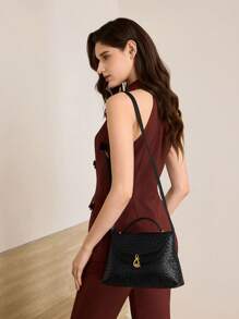 MOTF PREMIUM TÚI XÁCH DA PU CÓ KẾT CẤU - màu đen - Xem 11