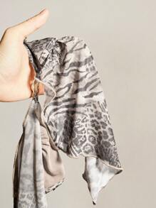 SHEIN ICON Vintage Leopard Print V-Neck Backless Halter Tank Top With Slit Hem - Multicolor - View 9