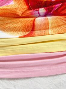 Soleia Blusa de punto con estampado tropical asimétrico de flores 3D, elegante y bohemia, ideal para vacaciones, boda en la playa, graduación, brunch primaveral, Semana Santa, festivales de música