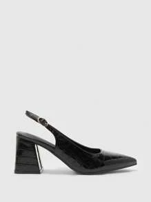 CUCCOO BIZCHIC Women's Classic Black Chunky Heel Pumps, Elegant For Commuting, Dating, Party, Holiday, Wedding For Christmas Spring Shoes - Black - View 2