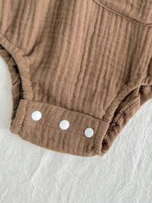 Vintaside Kids Conjunto de 4 piezas de pelele de unicolor para bebés niños, azul, marrón, blanco, gris, diseño minimalista, sin patrones, adecuado para aventuras al aire libre, ropa cómoda para el hogar, atuendo esencial diario para bebés