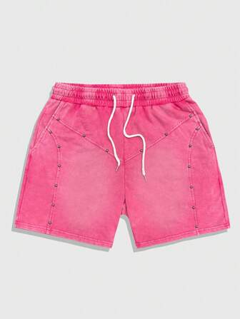 Street Life Short décontracté pour hommes avec cordon de serrage à la taille, poches et décorations de perles