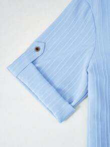 青少年男孩/青少年男孩休闲百搭柔软波浪图案立领宽松短袖编织纯色衬衫，适合学校、花园、海滩、生日、春季、夏季、秋季、冬季