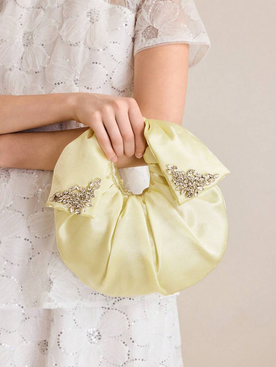 MOTF PREMIUM Bolso de mano con detalle de strass y fruncidos