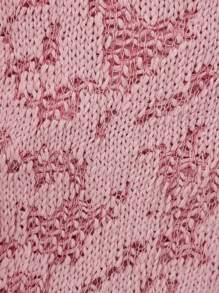 EURMUSE 纹理针织柔粉色毛衣，简约时尚，适合夏季 - 粉色 - 查看 4