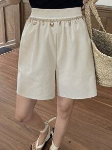 DAZY Women's Loose Casual Linen Vacation Beach Shorts, Summer New Style