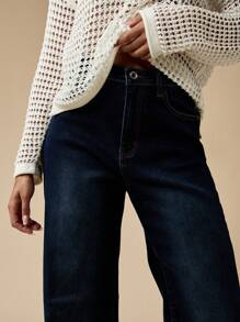 MISSGUIDED Wide Leg Star Pocket Jeans Retro 70s Style Denim Bottoms High Waisted Festival Western Flare Pants Fall Winter Fashion