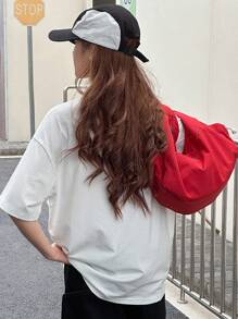 DAZY Teen Girls' Creative Cat Graphic Round Neck Short Sleeve Casual Summer T-Shirt,Back To School Clothes - White - View 5