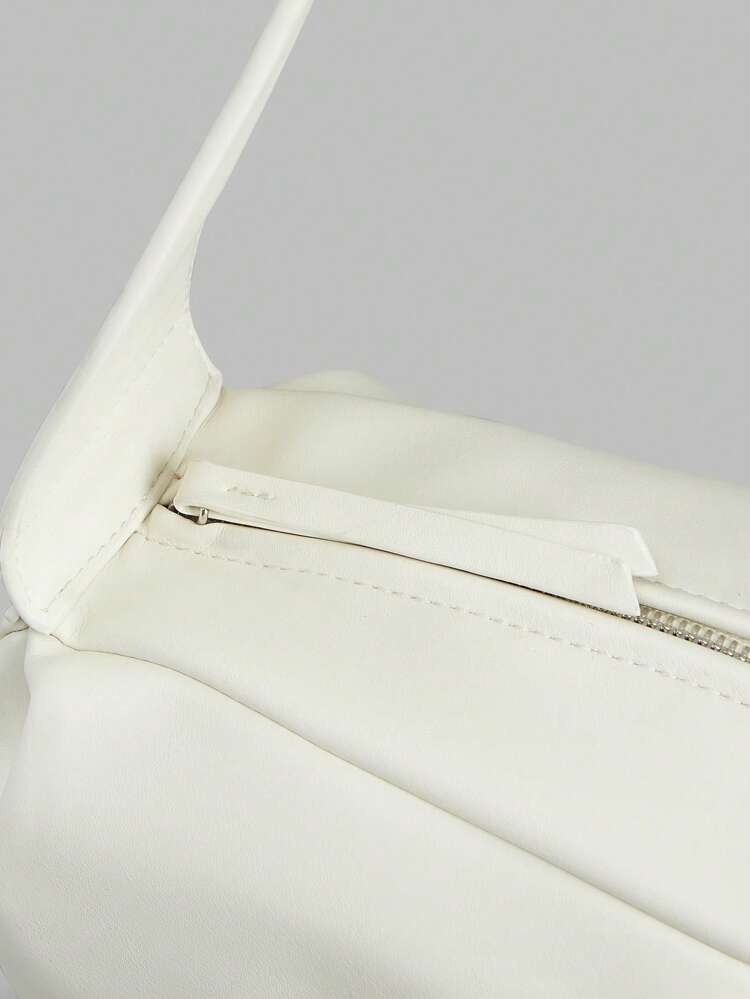 Women's Casual Commuter Large Capacity White Shoulder Bag