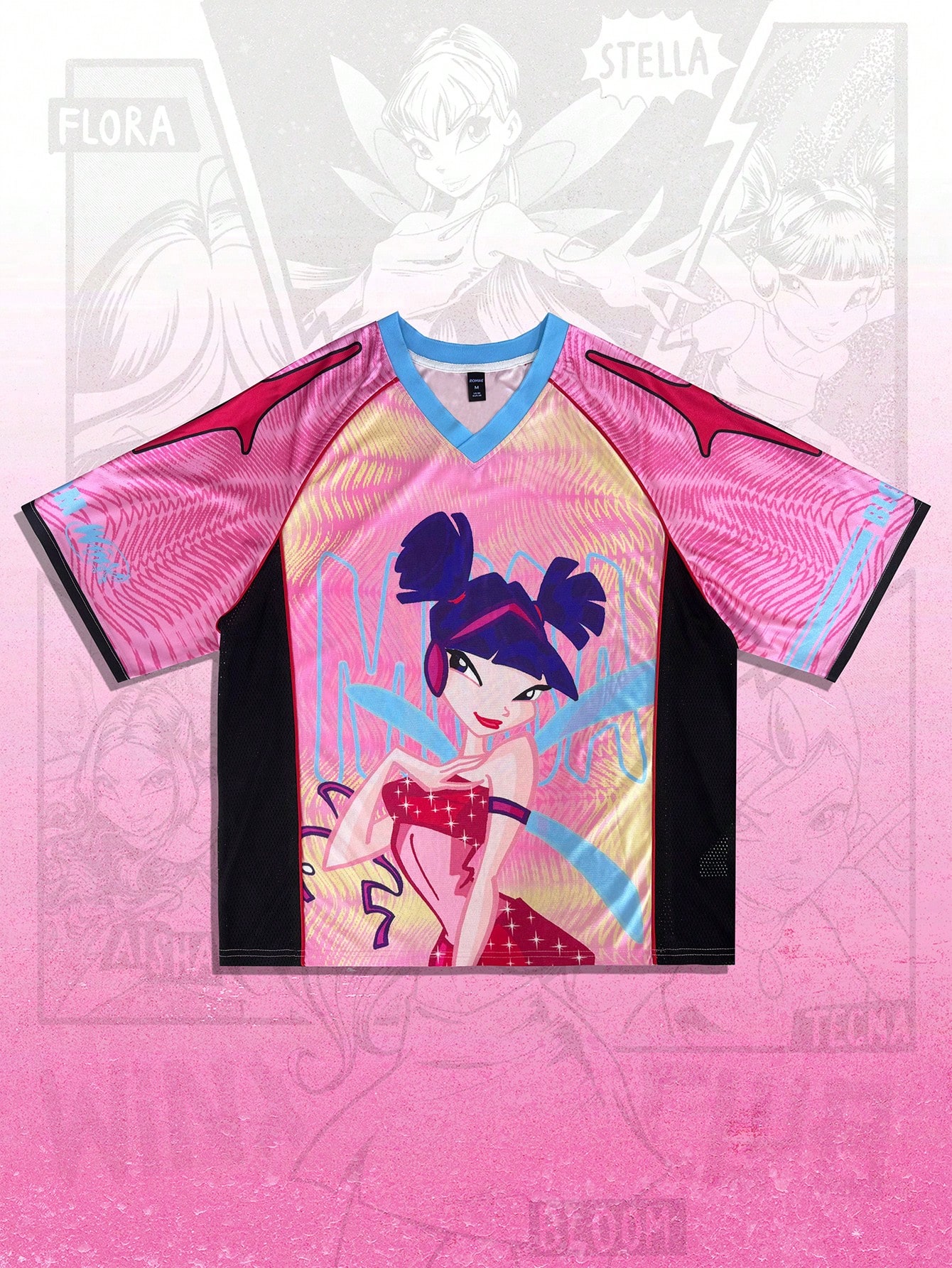 Our Winx Club X ROMWE Men's Anime Figure Graphic Color Block V