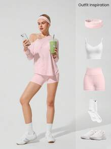 GLOWMODE TENCEL™ Modal Drift Off Lightweight Silky Smooth Asymmetrical Off Shoulder Long Sleeve Active Top Low-Impact Yoga Pilates Gym Studio Daily Casual Wear