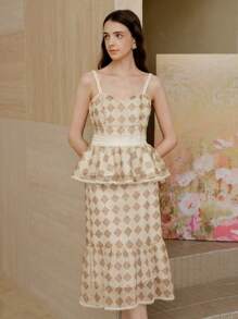 MOTF PREMIUM SAIA COM BABADOS E ESTAMPA DE DIAMANTES