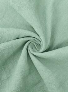 EMERY ROSE Summer Grayish Green Casual Sleeveless Shirt With Square Neckline Spring Clothes - Green - View 7