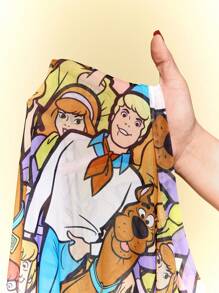 SCOOBY-DOO X SHEIN Plus Size Women Cartoon Pattern Casual Round Neck Short Sleeve Top, Summer - Multicolor - View 7