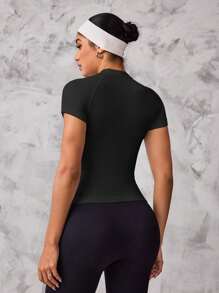 Gameset SHEIN Sport 3 件女式纯色插肩短袖休闲健身运动 T 恤修身衬衫健身衫