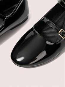 CUCCOO DOLLMOD Women's Black Round Toe Classic Elegant Cute Double Strap Mary Jane Flat Shoes For Christmas Spring Shoes - Black - View 7