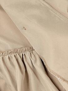 SHEIN MOD Khaki Trench Coat With Collar, Long Sleeve, Cinched Waist & Flared Hem, Versatile Style, Waist-Cinching Trench Coat, Umbrella Hem, Khaki Trench Coatm Trench Coat Women, Teacher Outfits For Women In Fall/Winter - Khaki - View 5