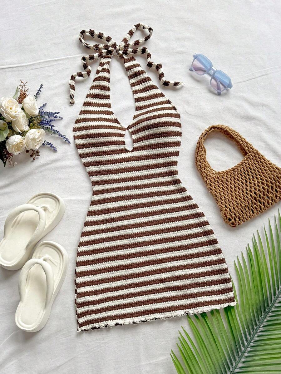 Soleia 女士休闲度假、海滩婚礼宾客、毕业典礼、早午餐、圣帕特里克节、春假、复活节、音乐节、优雅波西米亚风、热带优雅露肩、露背迷你连衣裙，适合办公室/工作