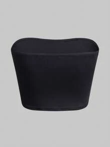 SHEIN Unity Summer Casual Solid Color Cropped Tube Top, Versatile - Multicolor - View 8