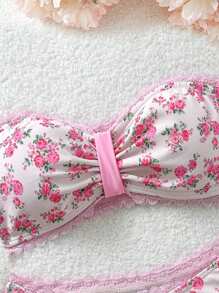 Soleia 全新碎花比基尼套装，清爽度假风露肩圣诞上衣，适合学校返校服装，女士返校秋季服装，哥特女装，俱乐部服装，女士性感万圣节服装，外出服装，音乐会服装，乡村音乐会服装 - 彩色 - 查看 3