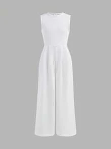 Firerie Kids Firerie Kids 适合青春期女孩的白色连体裤，百搭休闲日常通勤时尚装 - 白色 - 查看 3