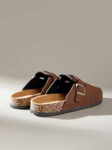 Solecia Women's Fashion Thick Sole Slippers, Square Buckle Design Matched With Ladies Shoes