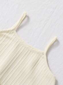 SHEIN Genkimix Kids 3pcs/Set Young GirlCasual Striped Textured Woven Double Layer Ruffle Camisole & Elastic Waist Ruffle Hem Shorts, Available In Beige, Green And Purple, Suitable For 4-7 Years Old Outdoor Sports & Casual Wear Summer Two Piece Set For Girls Girls Coord Sets Girl Short Sets With Tank Top Toddler Girl Summer Outfits Kids Summer Two Piece Set Summer Holiday