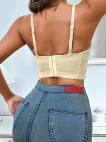 SHEIN 1 pieza Parte superior de camisola con volantes y lazo de unicolor para mujer