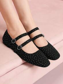 CUCCOO DOLLMOD 女士方头豹纹休闲一脚蹬平底鞋 - 黑色 - 查看 2