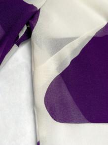 INAWLY 女式夏季几何印花灯笼袖单排扣休闲衬衫