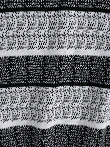 EURMUSE 男士条纹秋冬时尚圆领常规款毛衣 - 深灰色 - 查看 6