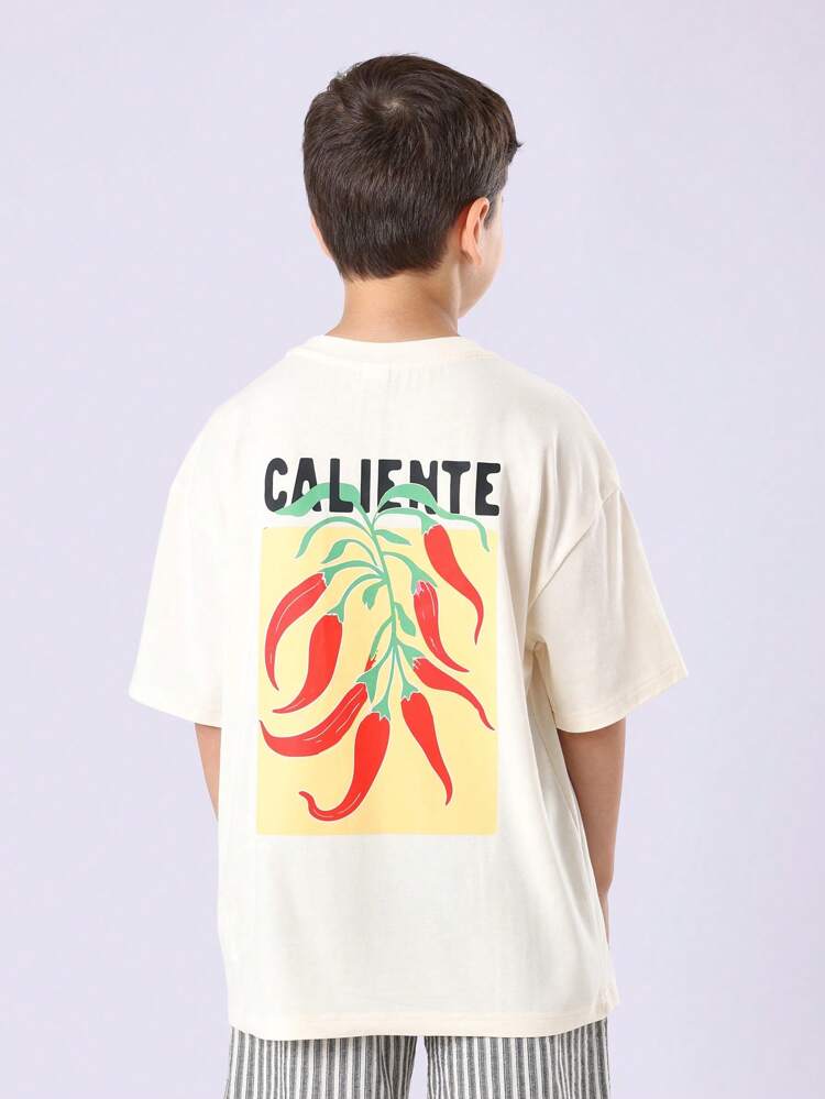 Caliente Hot Pepper Graphic Short Sleeve Boys T-Shirt