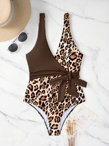 SHEIN Swim 2025 Women's One-Piece Printed Random Swimsuit, Supplier Has Purchased Printing Copyright For Summer Beach Vacation - Multicolor - View 3