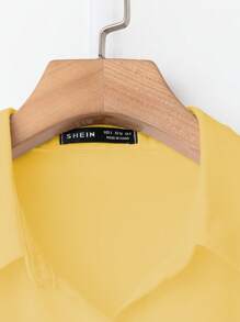 Franclia Áo len cardigan dài tay buộc phía trước cổ dệt kiểu Pháp thanh lịch, áo sơ mi trắng mùa hè mới cho nữ' - Màu vàng - Xem 3