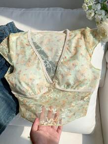 Muchica Women's Casual Deep V-Neck Summer Top - Apricot - View 4