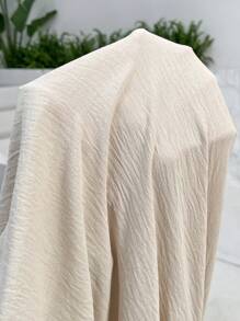 SHEIN Essnce Abito lungo senza maniche, con tasche, in stile casual e comodo, in prospettiva e con effetto traforato, in colore albicocca, adatto a donne in taglie forti per la primavera e l'estate, ideale per la vacanza al mare