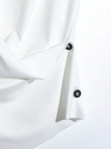 Franclia 女式纯色圆领蝙蝠翼短袖褶皱休闲T恤，夏季