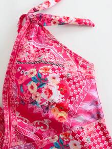 Swim Oasis 2件套 新款夏季随机碎花深V领无袖系带泳衣和长款沙滩裙度假高端泳装套装 - 彩色 - 查看 5