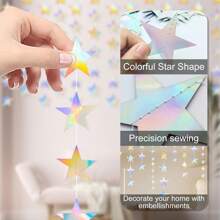 SHEIN Trang trí tiệc hình ngôi sao Bộ đồ trang trí hình ngôi sao năm cánh rỗng Vòng hoa bằng bìa cứng Treo biểu ngữ sinh nhật Ảnh nền màu cờ Trang trí bài viết Quán bar khách sạn Không khí cảnh thiết kế (Ngôi sao lớn 10cm) - bạc - Xem 5