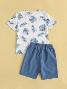 Leap Crew Leap Crew Conjunto De Camiseta Y Pantalón Corto Con Estampado Tropical Para Niños Preadolescentes