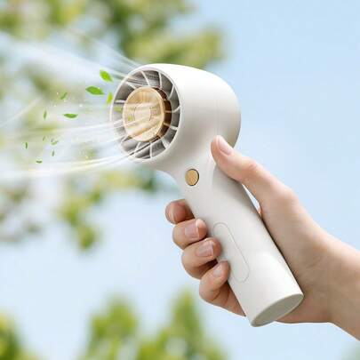 Ventilador Portátil Turbo Manual com Aromaterapia, Mini Ventilador Recarregável por USB, Ventilador Elétrico para Cílios, Opção Ideal para Maquiagem, Escritório, Viagens, Camping Interno e Externo, de Volta às Aulas, Férias, Essenciais de Verão, Branco