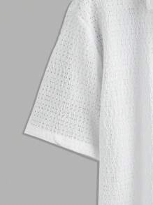 Manfinity RelaxMax Camisa de manga corta de unicolor casual para hombre, de verano - Beis - Ver 4