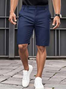 Manfinity Homme Men's Casual Straight Leg Shorts, Summer Fashion Shorts