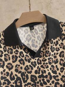 Manfinity VCAY Camisa polo de manga corta holgada de punto casual de moda para hombres
