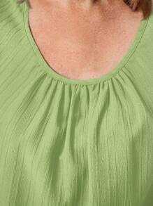 EMERY ROSE Camiseta de tirantes de unicolor de cuello redondo talla grande para verano, vacaciones, regalos para la madre, estilo bohemio, primavera, rave, campo - Verde - Ver 5