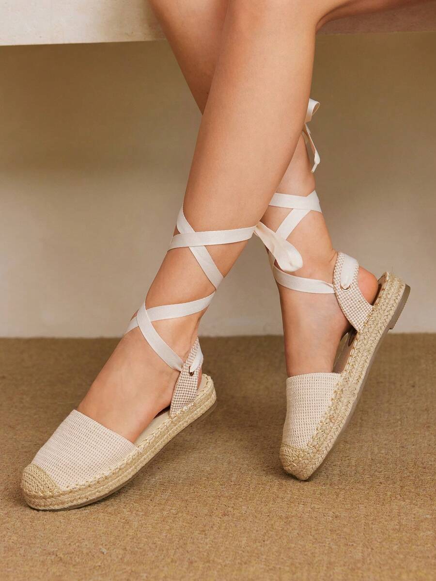 Styleloop 女士拼色优雅坡跟厚底凉鞋 - 杏色 - 查看 1