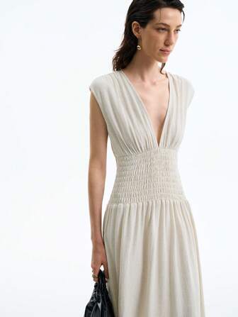 Aalyst Sleeveless Elegant High-End Casual Elastic Waist Design Dress