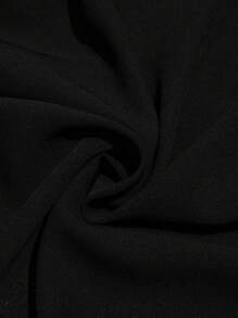 SHEIN Essnce Quần ống rộng thời trang xuân hè cho nữ cỡ lớn, rộng rãi và thoải mái hàng ngày, đa năng, mát mẻ, xẻ tà cao, cạp chun, quần ống rộng màu đen, quần lửng, quần nữ, quần rộng thùng thình, trang phục đi nghỉ, trang phục đi biển cho phụ nữ, quần ống cong - màu đen - Xem 8