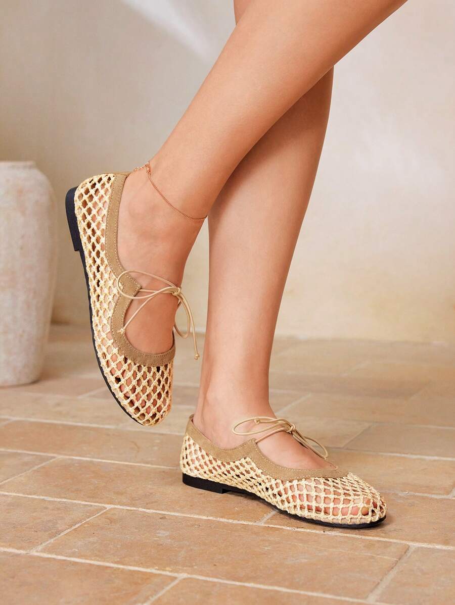 Women's Flat Slip-On Shoes, Boho Style, Retro American, Bohemian, Western, Music Festival, Party Outfit - Khaki - View 1